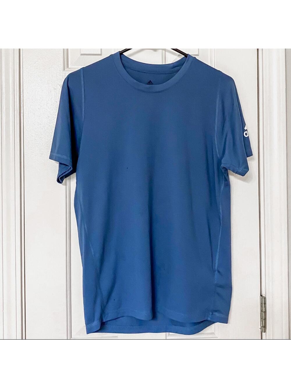 ADIDAS • Blue Freelift Short Sleeve Athletic Top